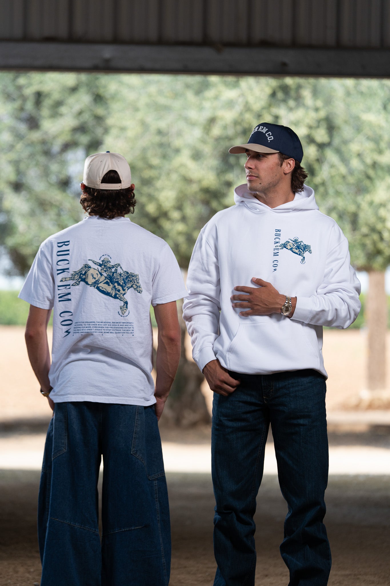 BUCK EM BRONC (White T-Shirt)