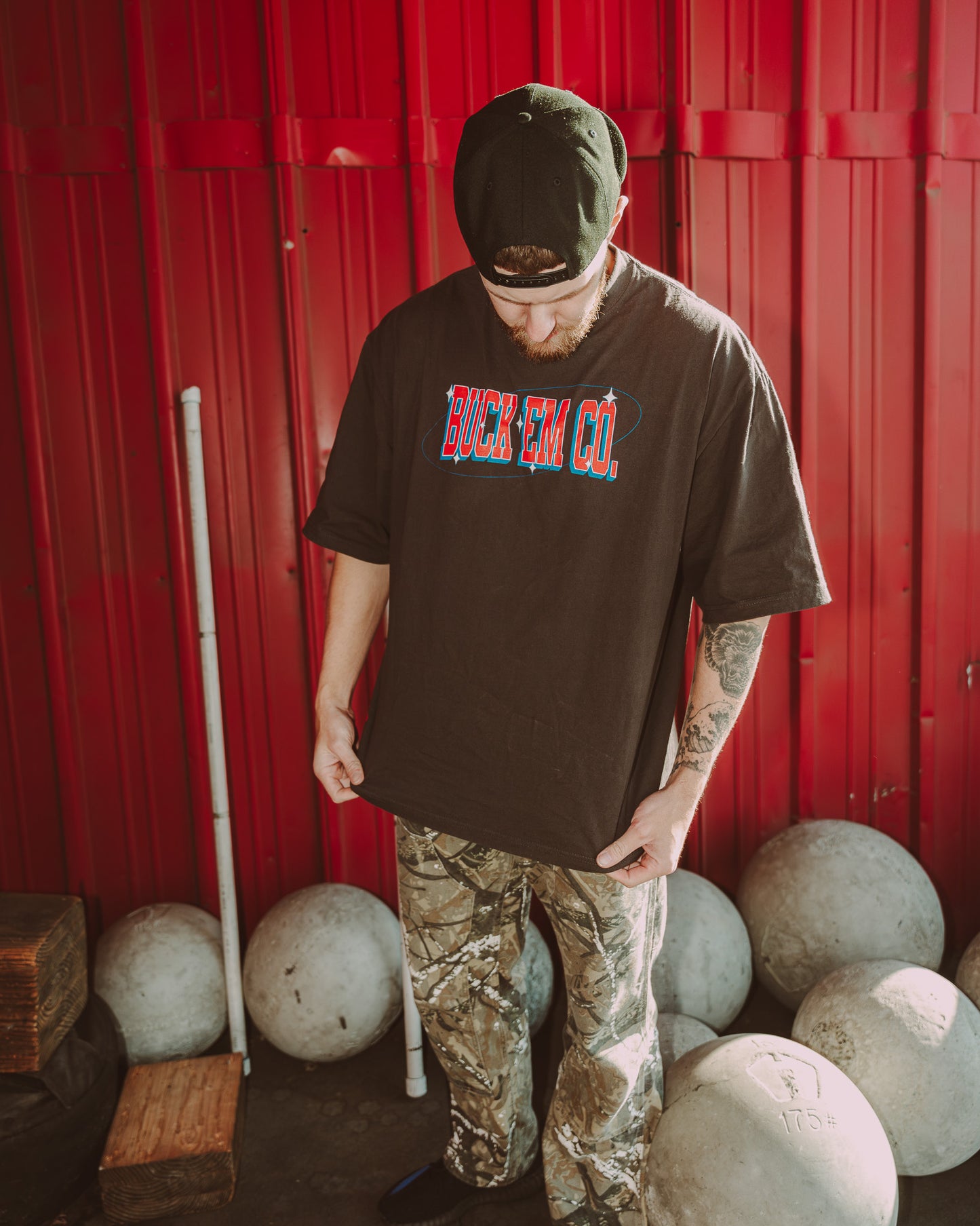OVERSIZED BUCK EM VARSITY