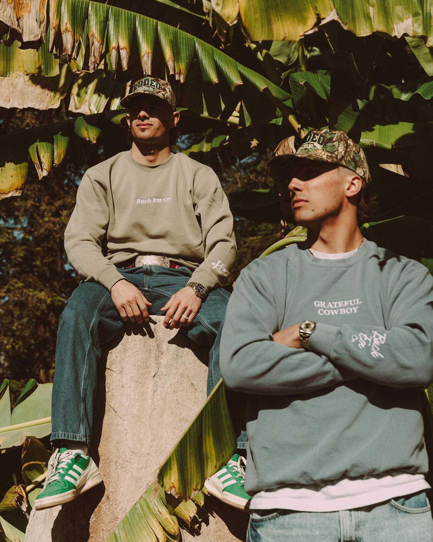 GRATEFUL COWBOY (Embroidered - Faded Blue Crew)