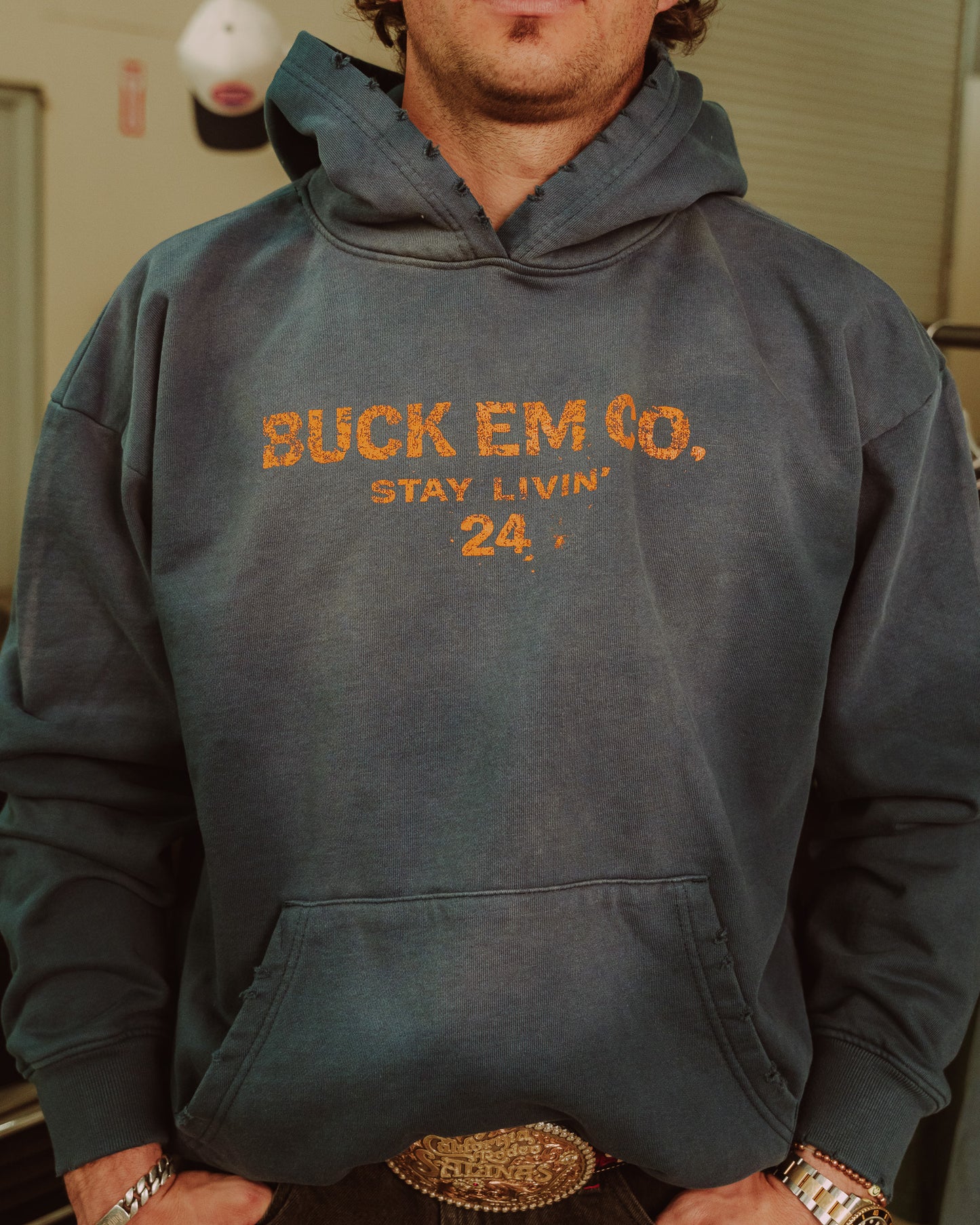 Stay Livin' - Acid Wash Hoodie