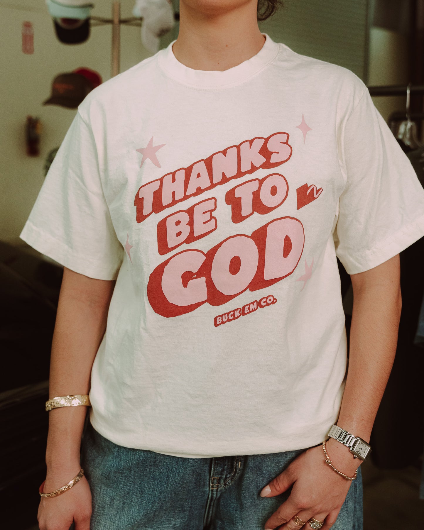 Thanks Be To God - Unisex Cropped Cream Tee