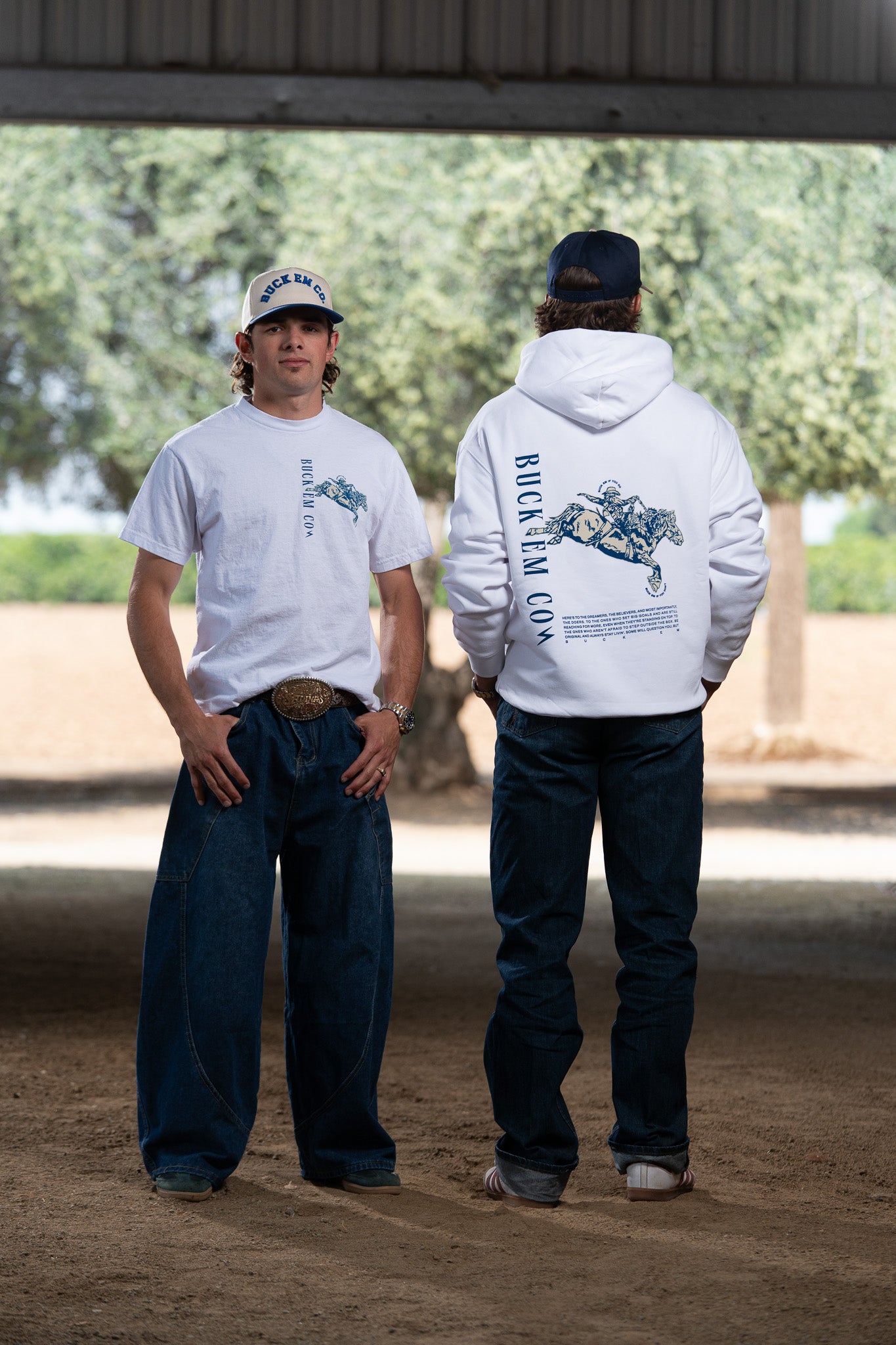 BUCK EM BRONC (WHITE HOODIE)