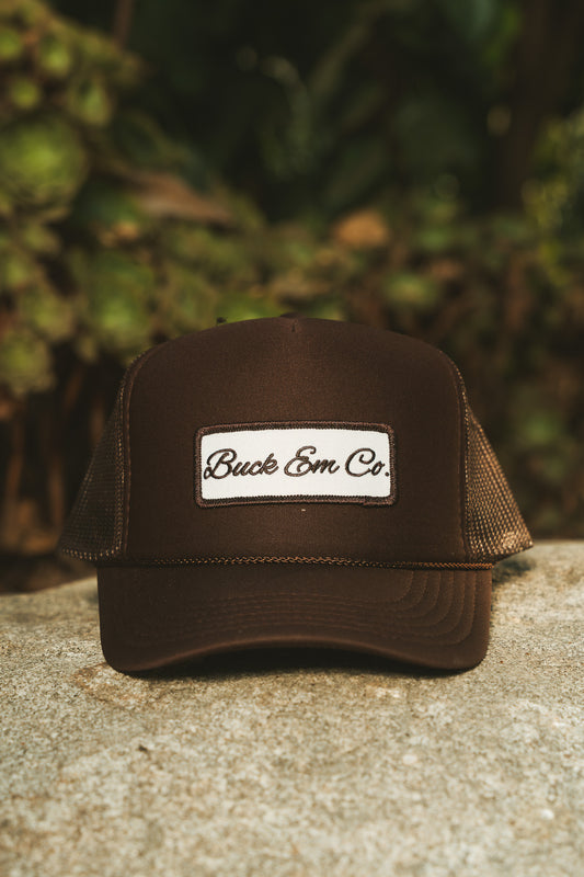 Buck Em Script (Brown Foam Cap)