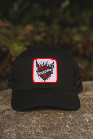 Buck Em Heart (Classic Fit - Black Mesh Cap)