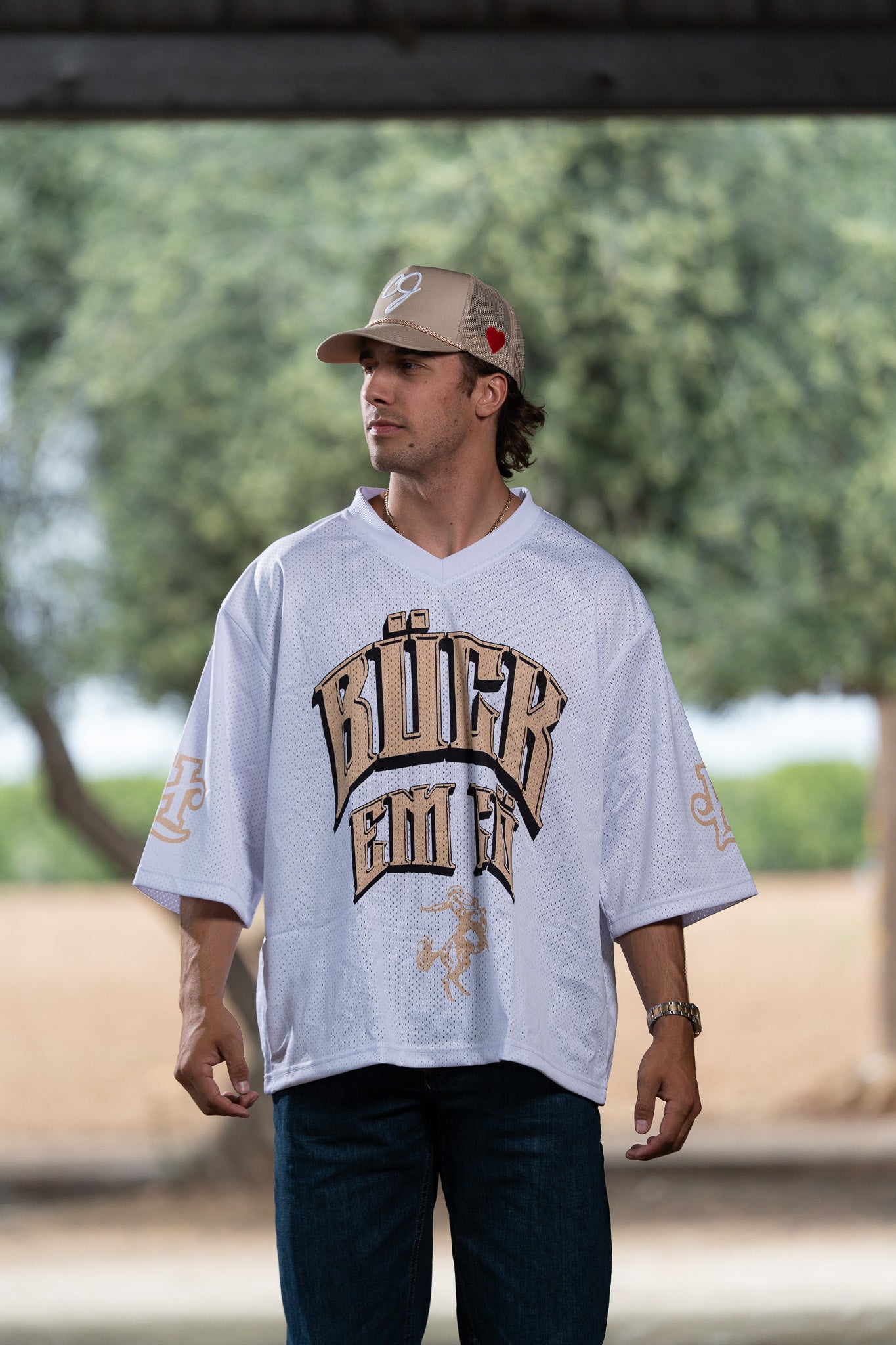 Buck Em Jersey (White)