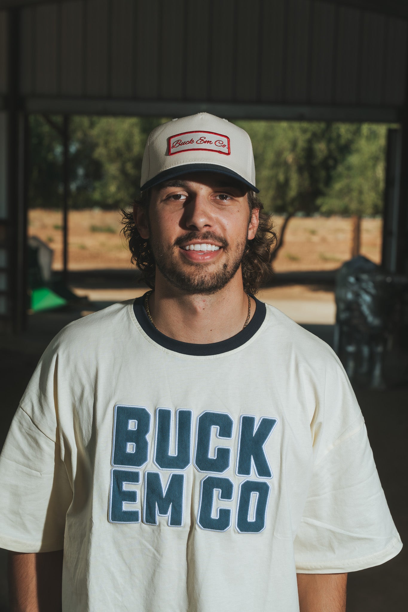 Buck Em Script (Navy/Natural Cap)