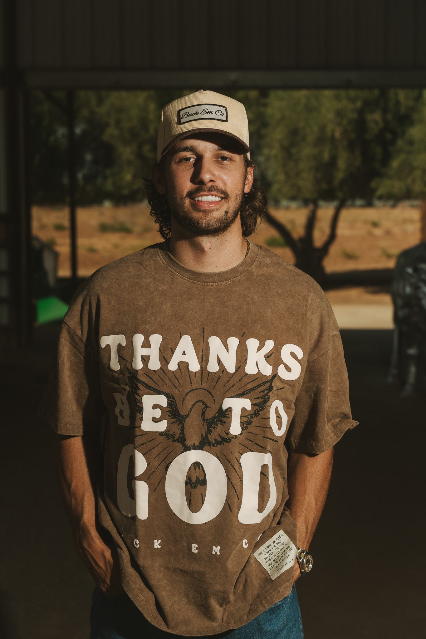 Buck Em Script (Brown Corduroy Cap)