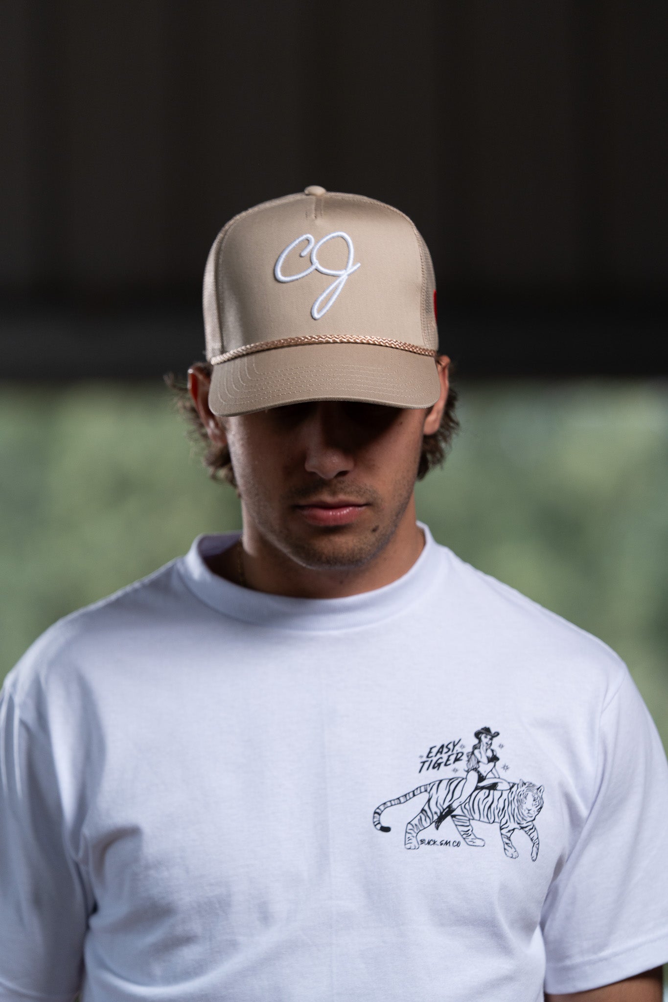 CJ Cap (Khaki w/ White CJ)