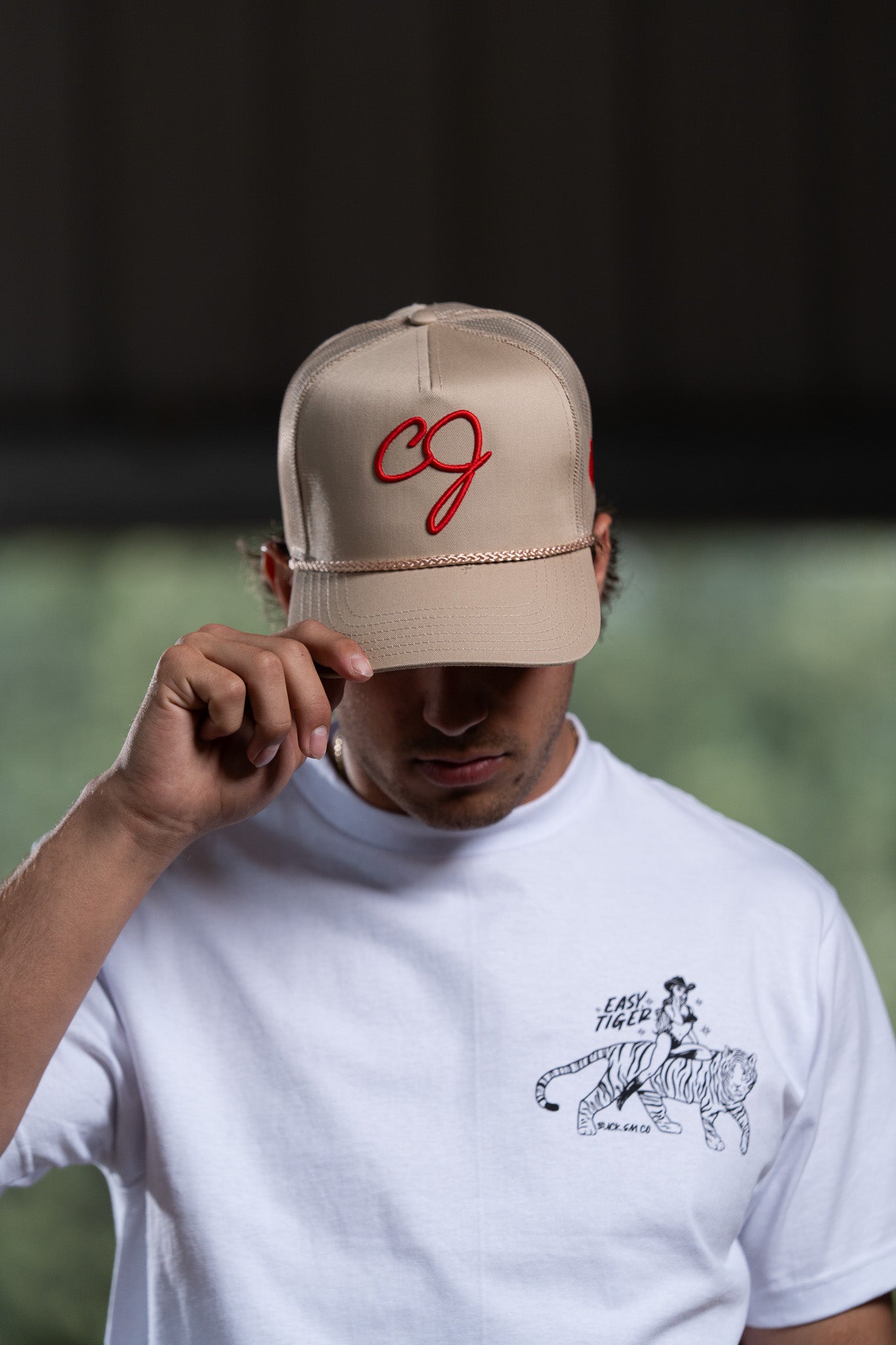 CJ Cap (Khaki with Red CJ)