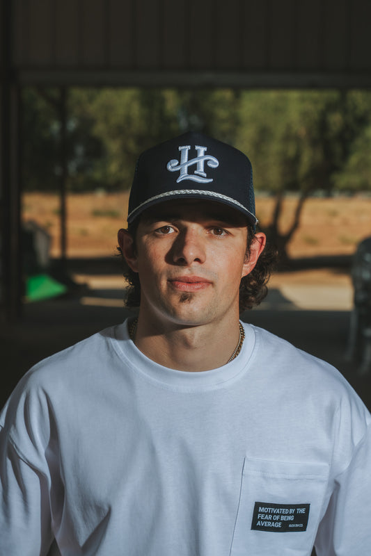 LH (Navy Trucker Cap with White Rope)