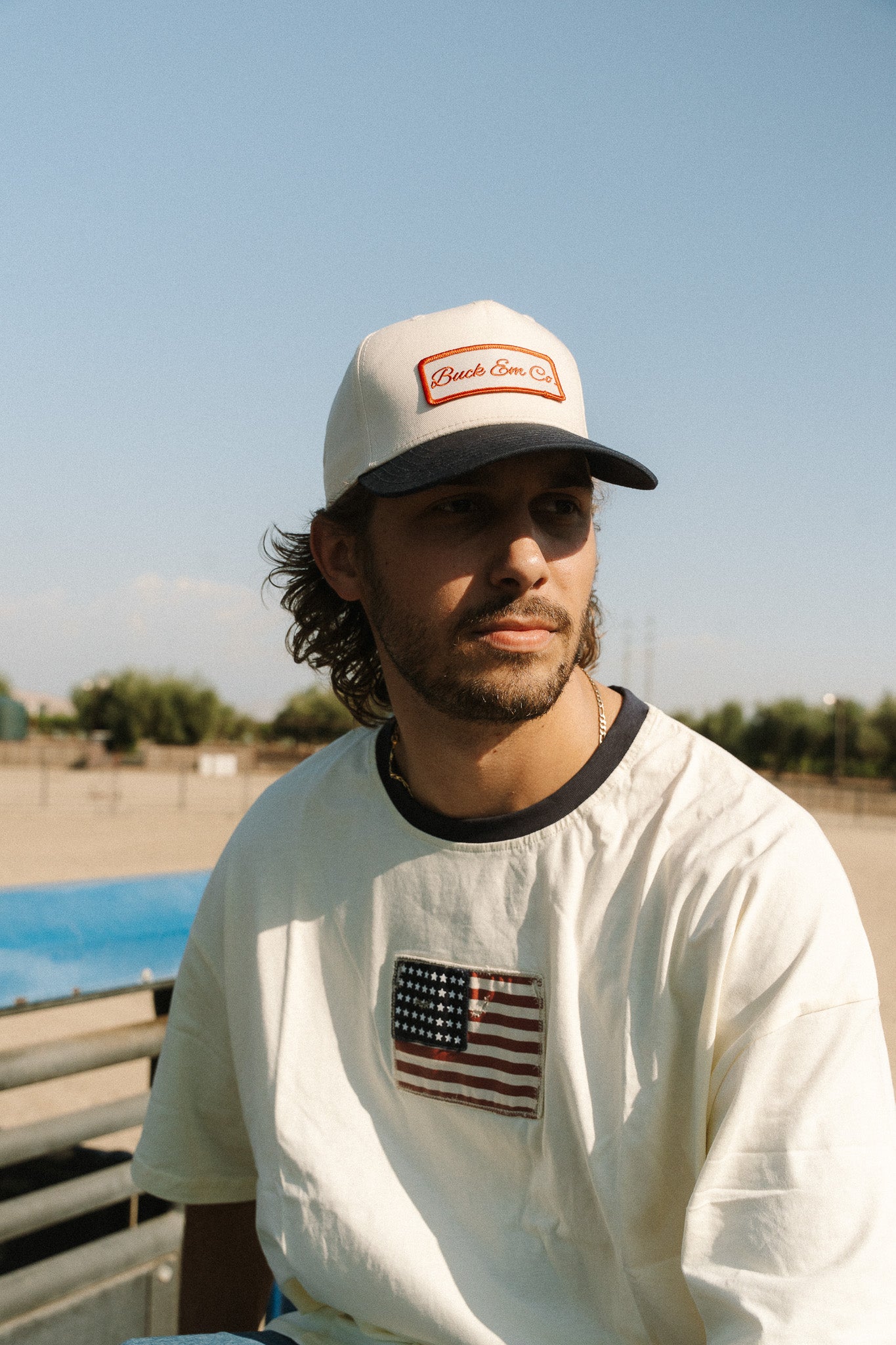 Buck Em Script (Navy/Natural Cap)