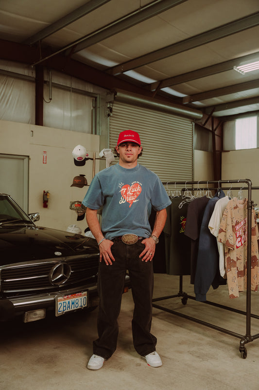 Luck of the Draw - Washed Denim Colored Tee
