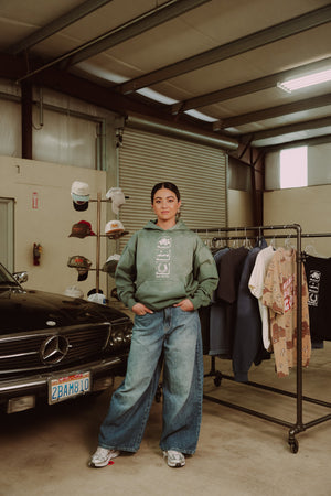 Lucky You - Washed Green Hoodie