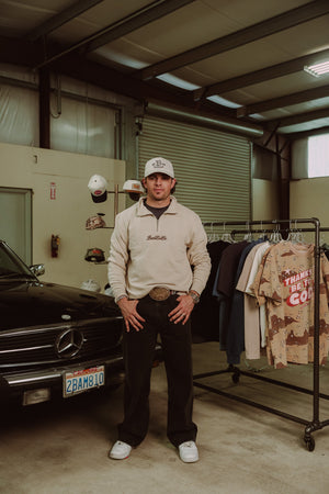 Buck Em Script - Embroidered 1/4 Zip