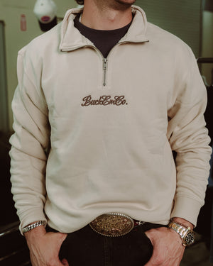 Buck Em Script - Embroidered 1/4 Zip