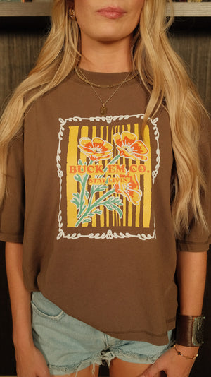 CA Poppy (Brown Women's Tee)