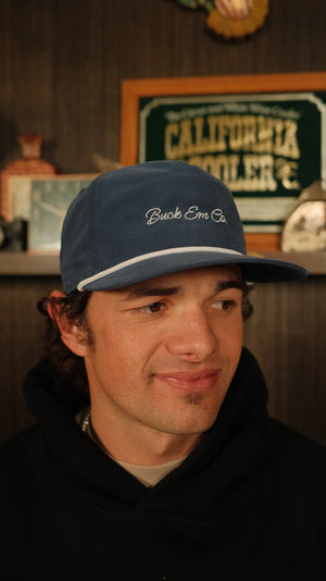 Navy Script Cap
