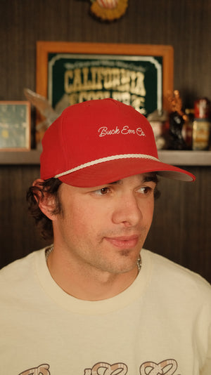 Red Script Cap