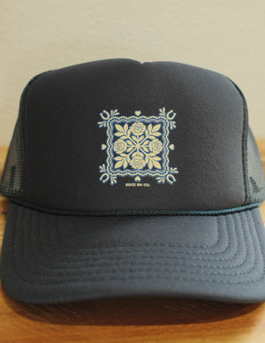 Navy Quilt Foam Cap