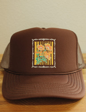Brown Poppy Foam Cap