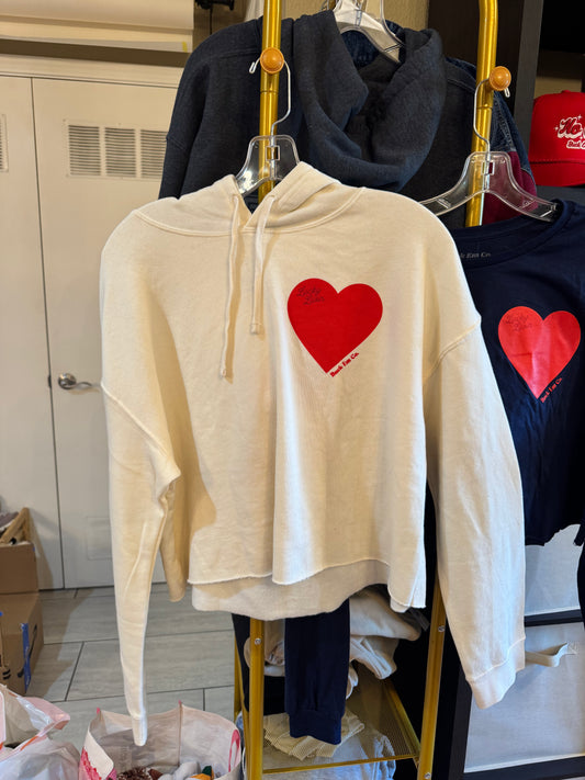 Lucky Livin Custom - Cream Cropped Hoodie