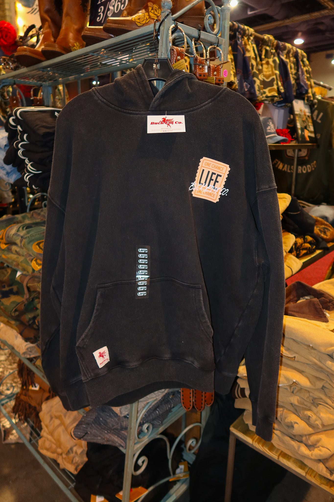 One Chance (Faded Black Hoodie)